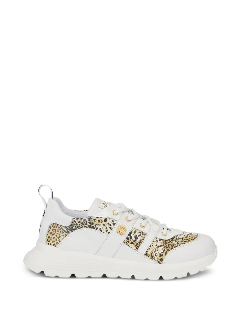 Roberto Cavalli jaguar-print logo-plaque sneakers Wit