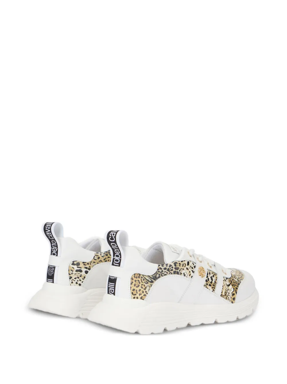 Roberto Cavalli jaguar-print logo-plaque sneakers Wit