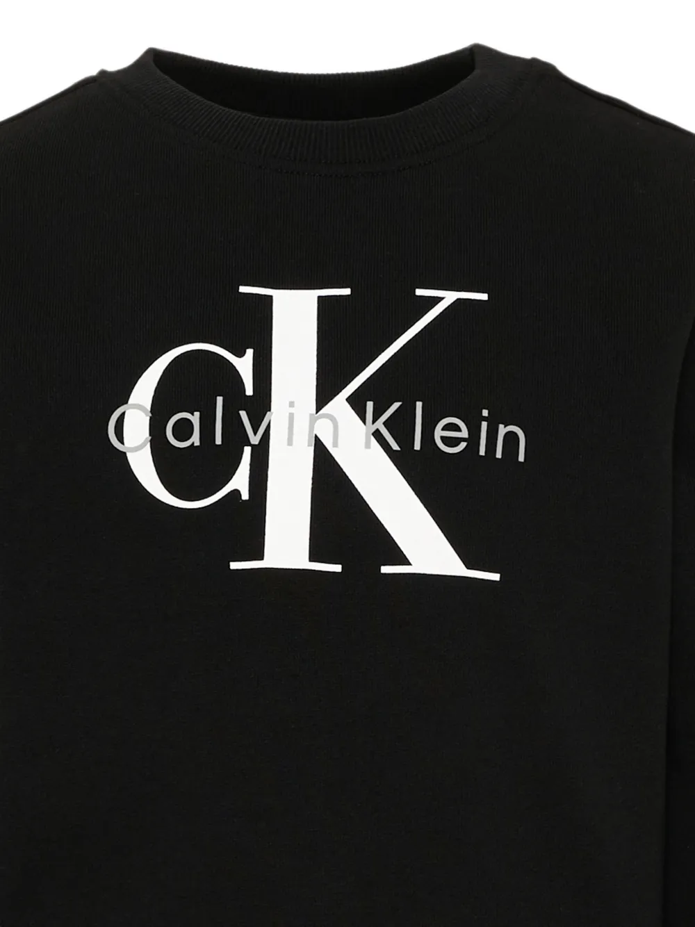 Calvin Klein Kids Katoenen sweater met logoprint Zwart