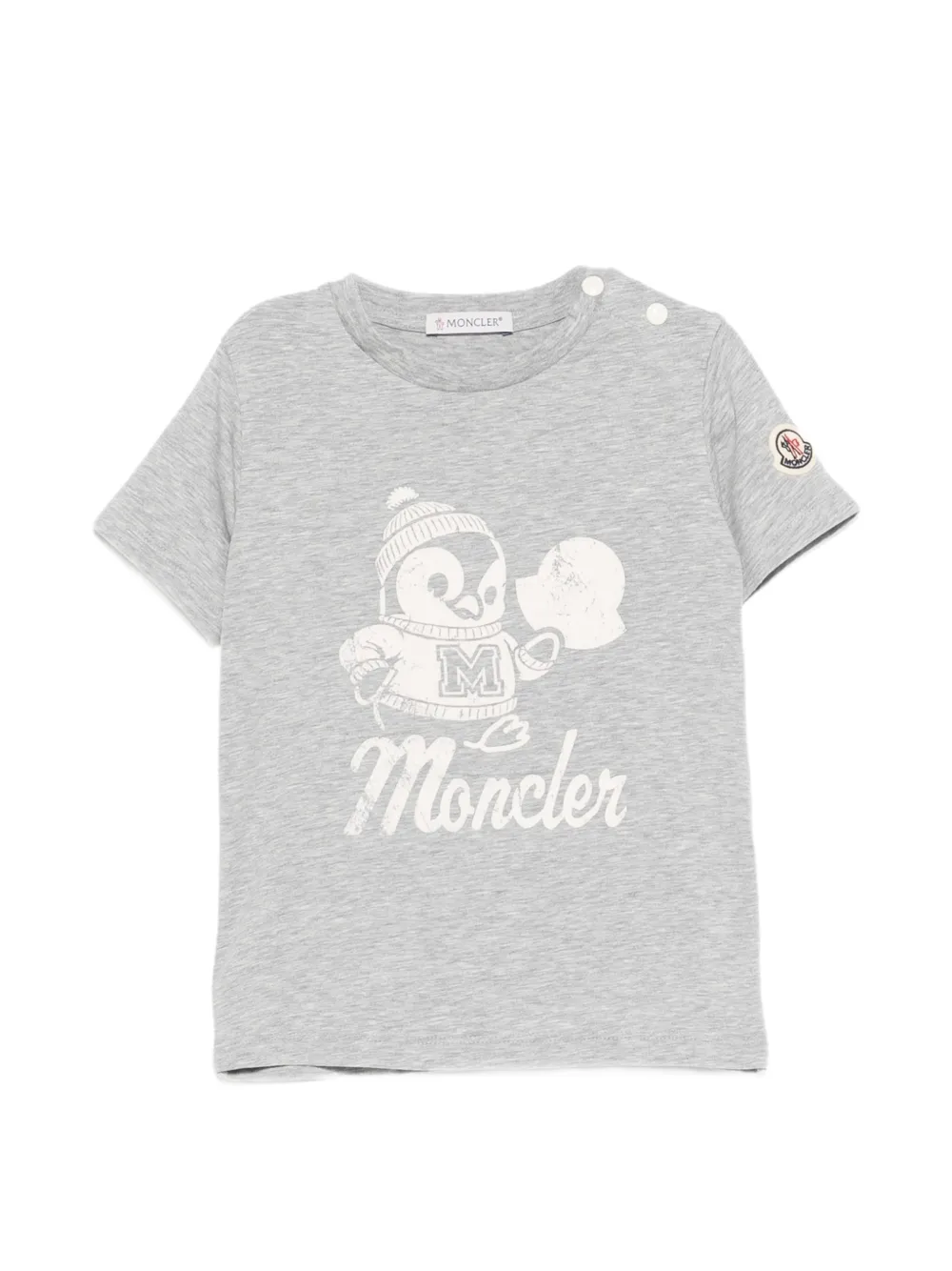 Moncler Enfant T-shirt met logo-patch en print Grijs