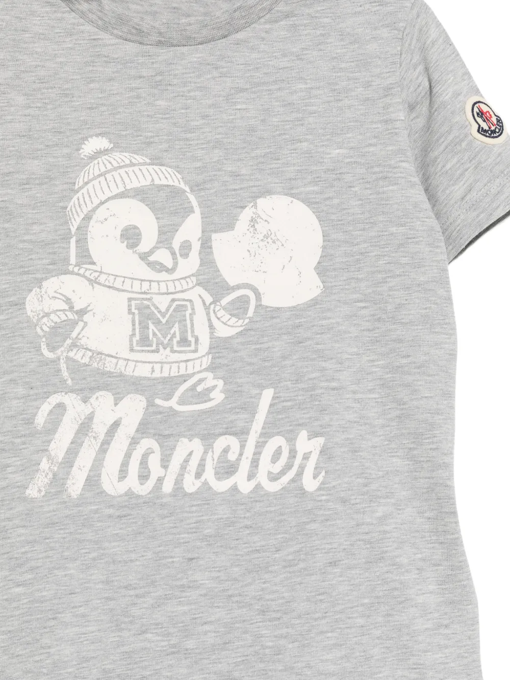 Moncler Enfant T-shirt met logo-patch en print Grijs