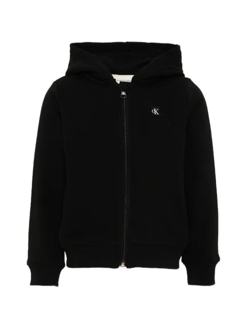 Calvin Klein Kids logo-patch zip-up hoodie