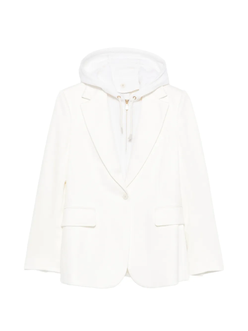Eleventy hooded single-breasted blazer - White