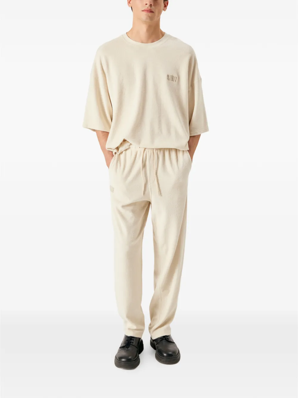American Vintage Fuxow embroidered-logo track pants Beige