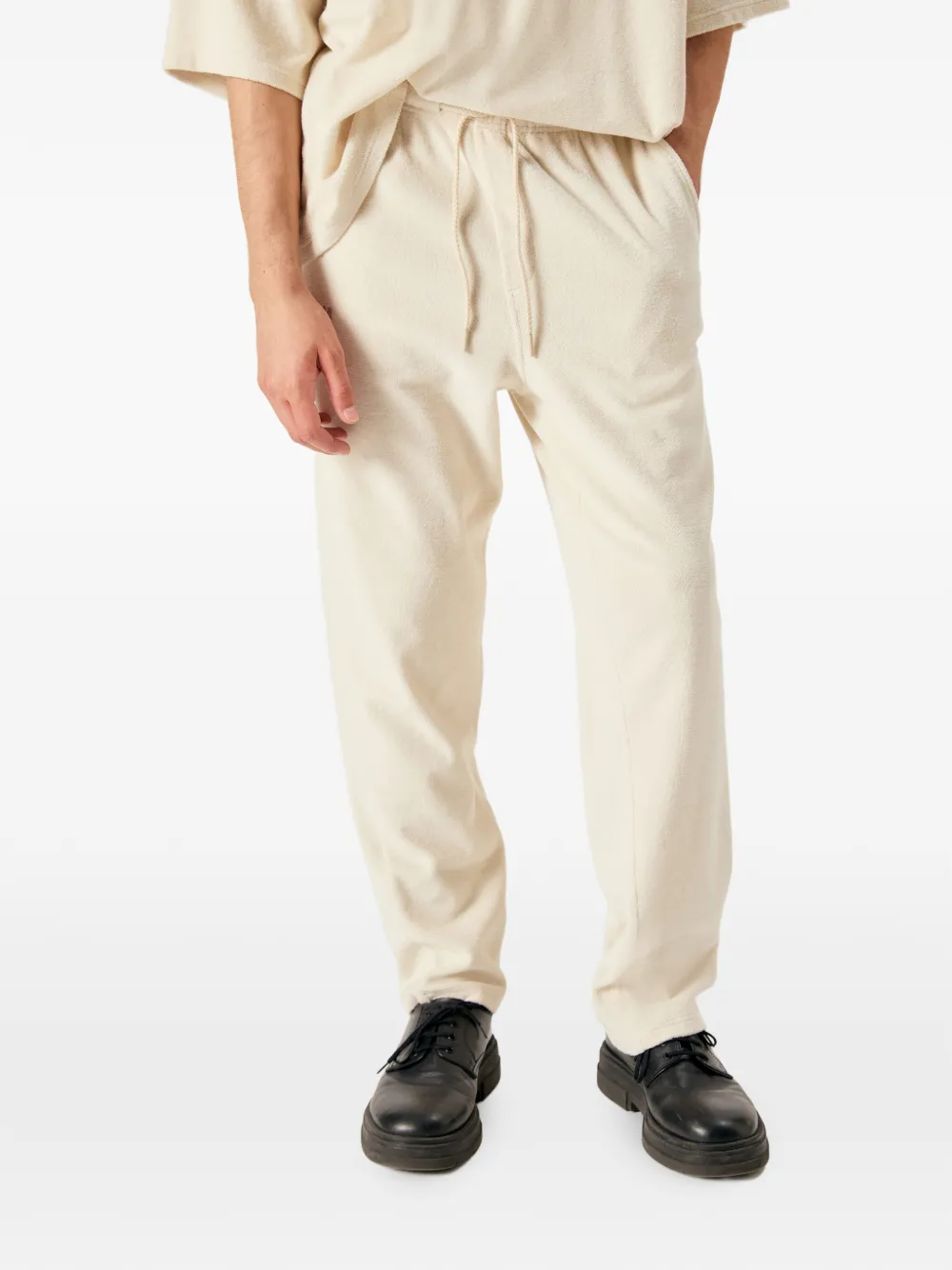 American Vintage Fuxow embroidered-logo track pants Beige