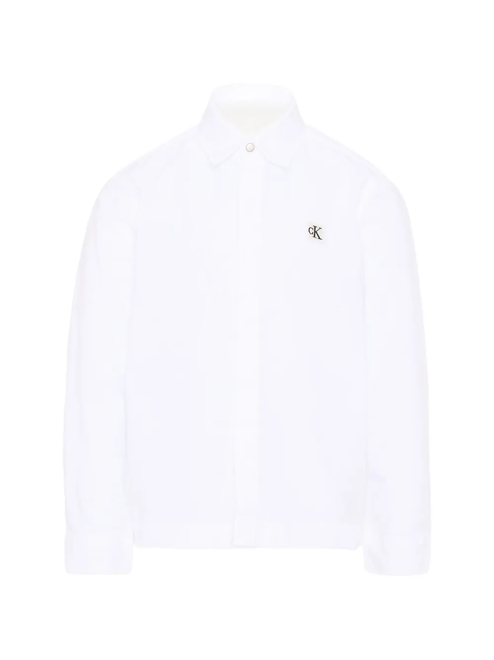 Calvin Klein Kids logo-patch long-sleeve shirt - Bianco