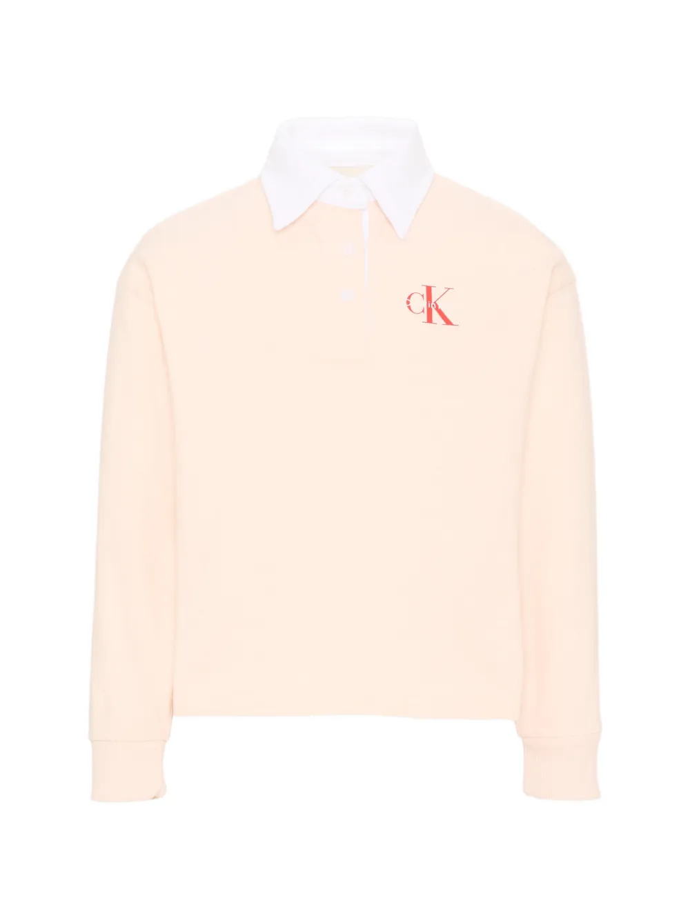 Calvin Klein Kids logo-print long-sleeve polo shirt - Rosa
