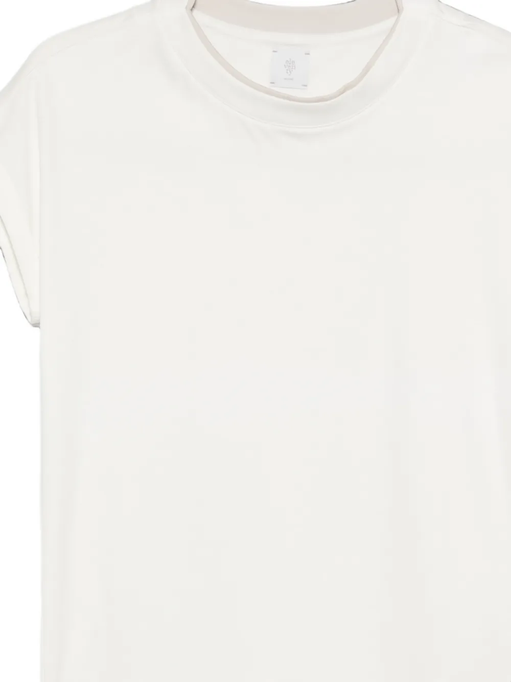 Eleventy T-shirt met contrasterende afwerking en kapmouwen Wit