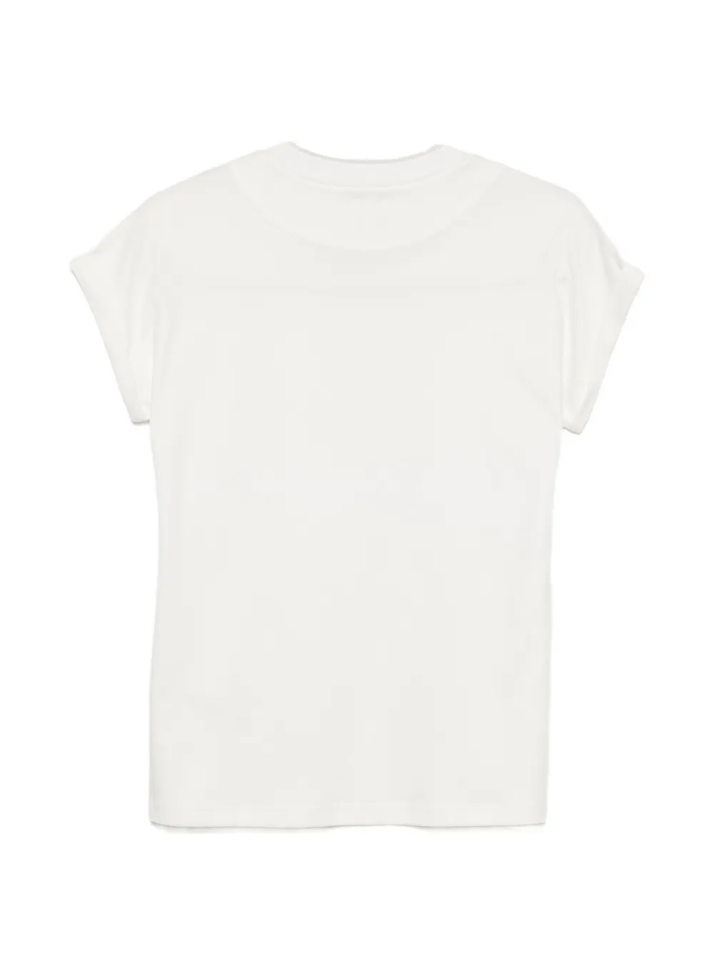 Eleventy T-shirt met contrasterende afwerking en kapmouwen Wit