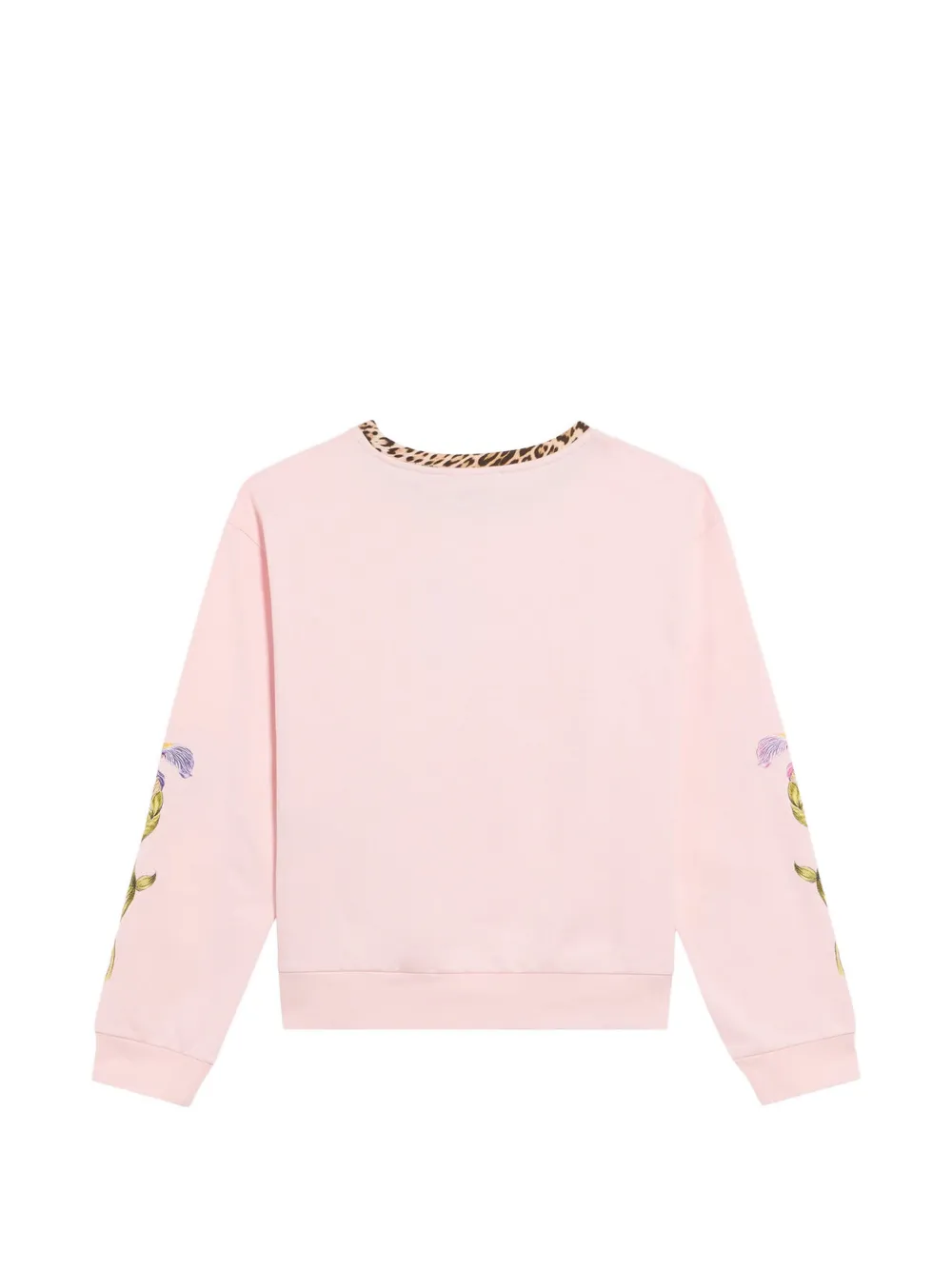 Roberto Cavalli Junior Sweater met luipaardprint en afwerking Roze