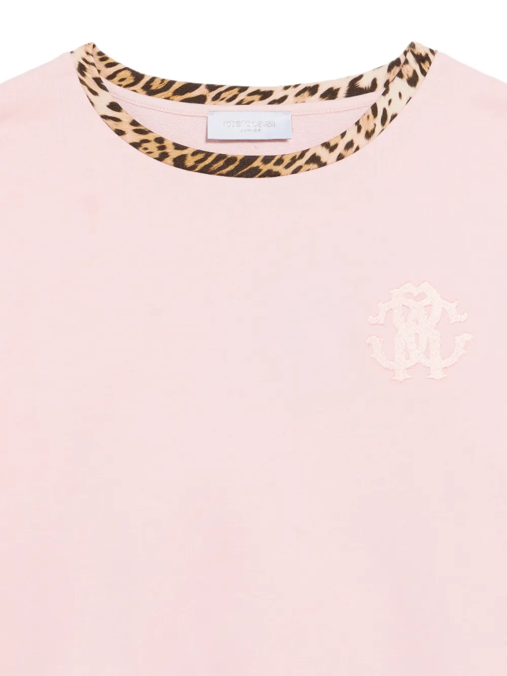 Roberto Cavalli Junior Sweater met luipaardprint en afwerking Roze