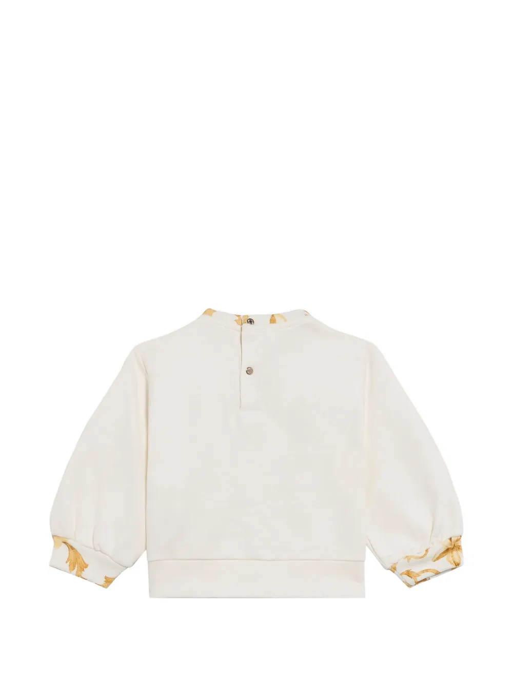 Roberto Cavalli Junior Sweater met geborduurd logo en bloemenafwerking Beige