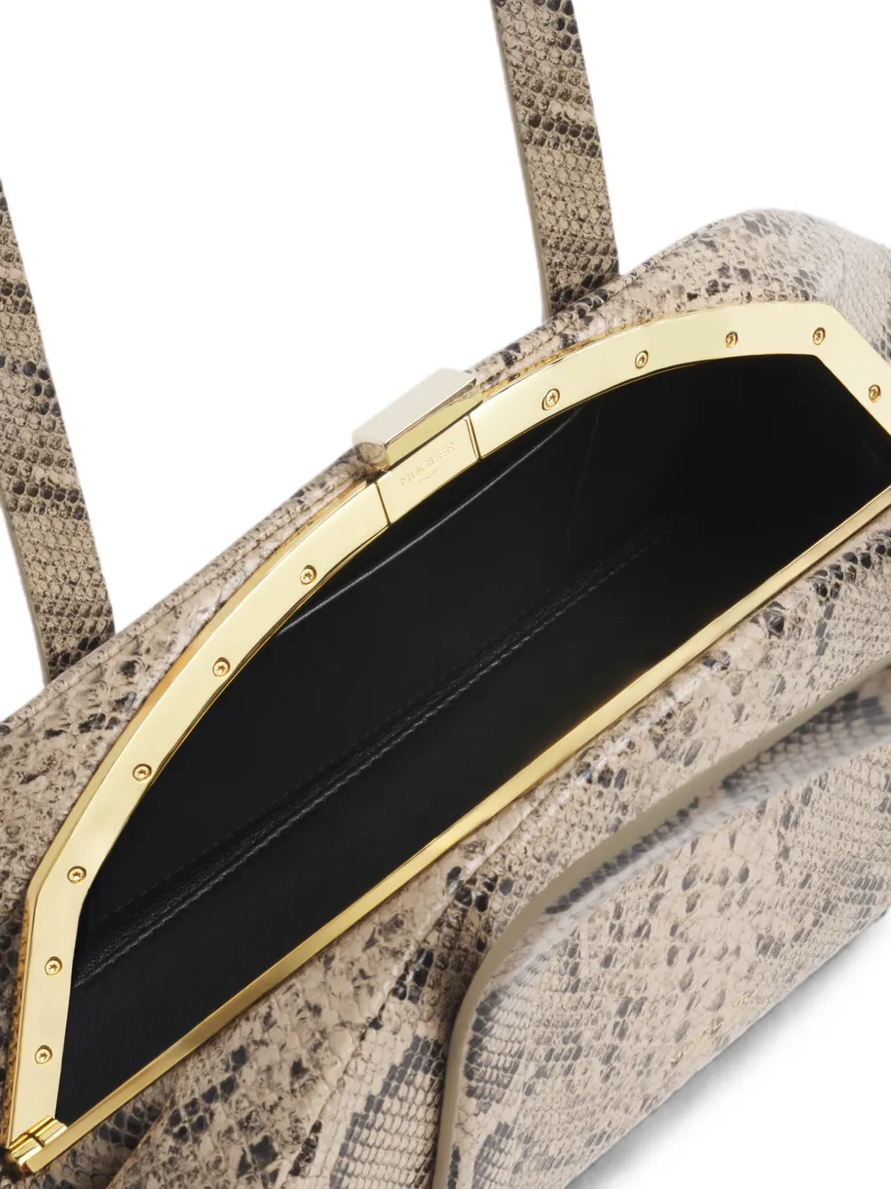 Mugler Snake Lua Bag in Neutrals, view 4