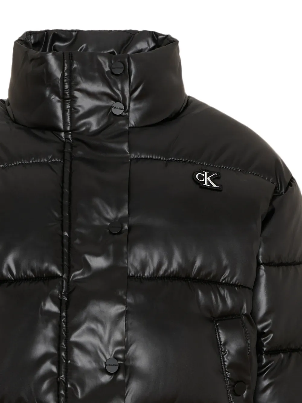 Calvin Klein Kids Donsjack met logopatch Zwart