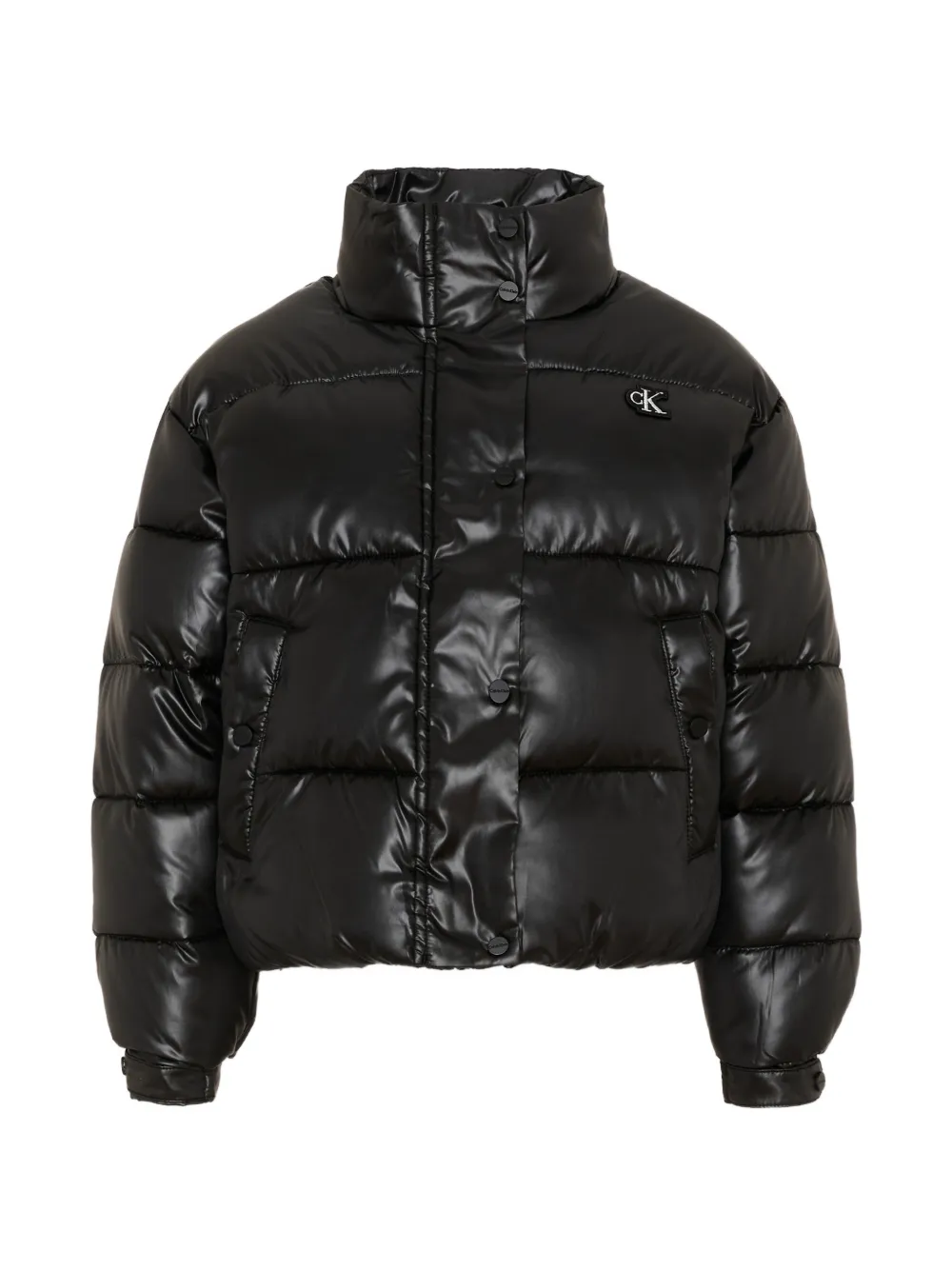 Calvin Klein Kids logo-patch puffer jacket - Nero