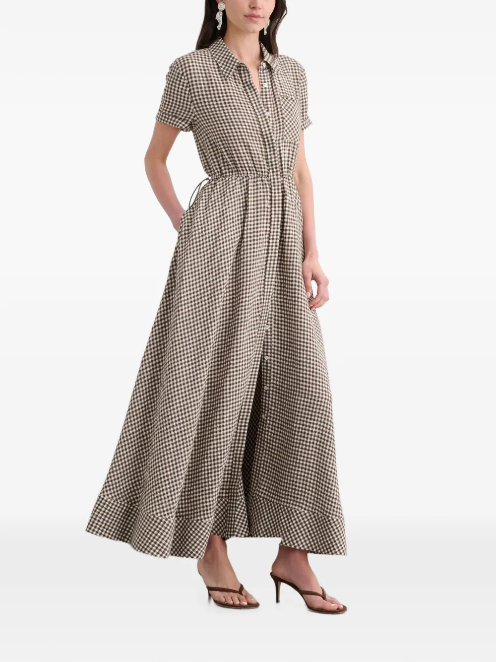 Toccin Maggie linnen maxi-dress Bruin