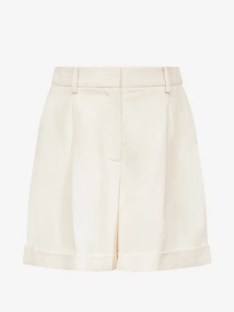 TWP pleated turn-up shorts