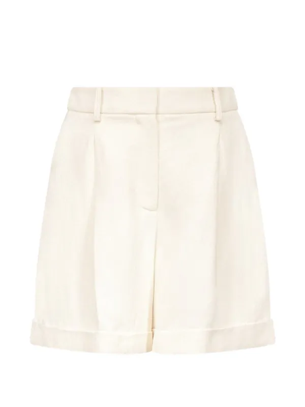 Twp Pleated Turn-up Shorts in Neutrals