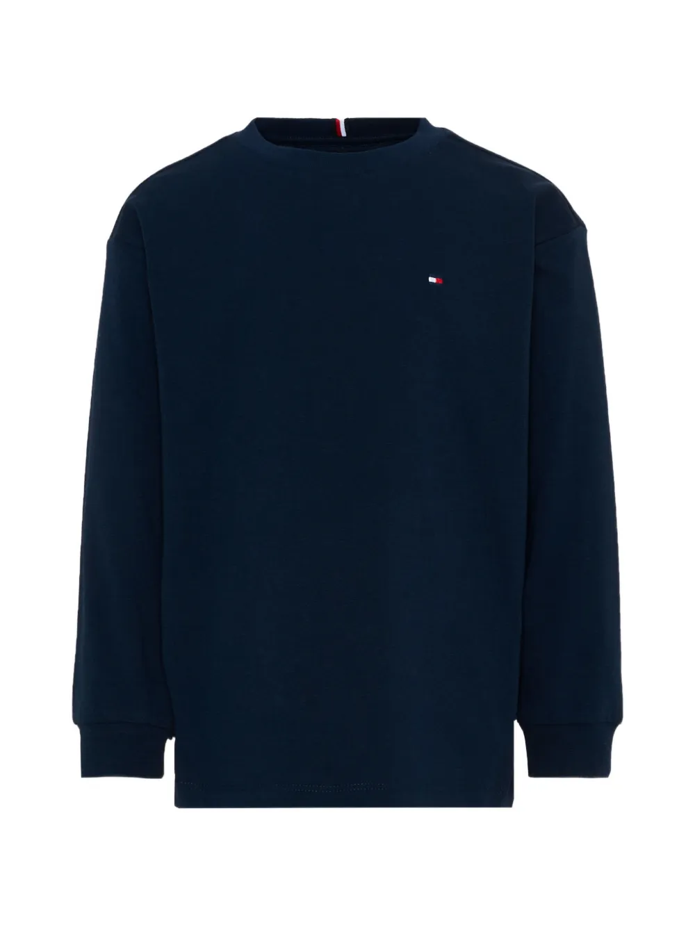 Tommy Hilfiger Junior logo-embroidered long-sleeve T-shirt - Blau