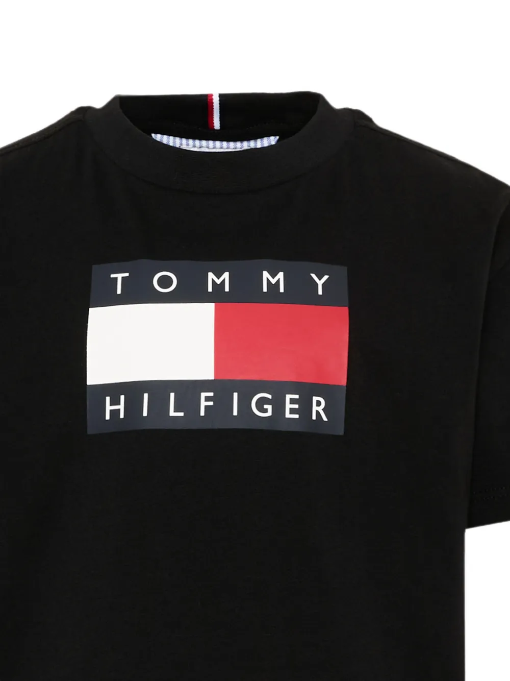 Tommy Hilfiger Junior Katoenen T-shirt met logoprint Zwart