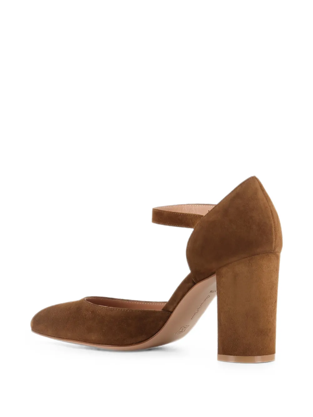 Gianvito Rossi suede block-heel pumps Bruin