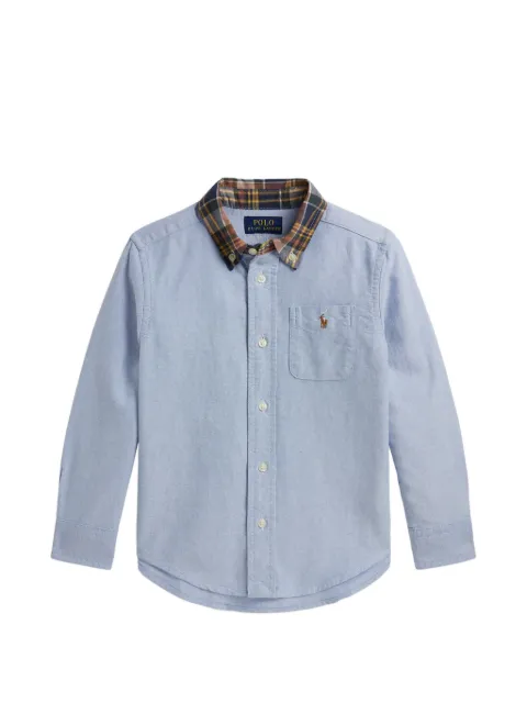 POLO RALPH LAUREN KIDS check-collar chest-pocket shirt
