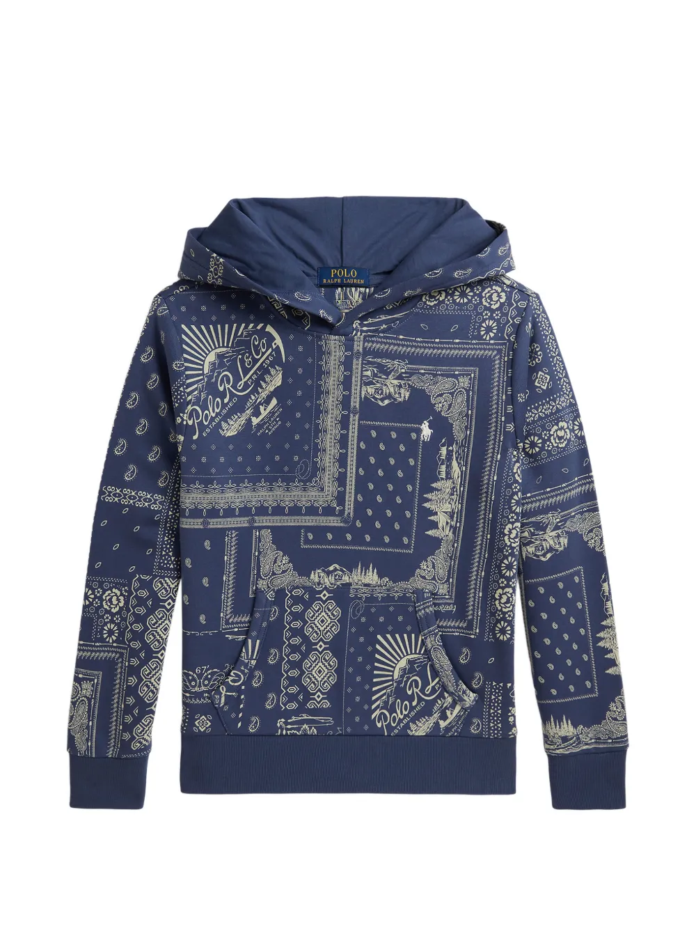 POLO RALPH LAUREN KIDS bandana-print patchwork hoodie - Blu