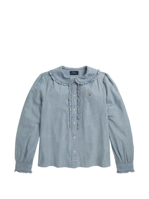 POLO RALPH LAUREN KIDS ruffle-trimmed cotton shirt