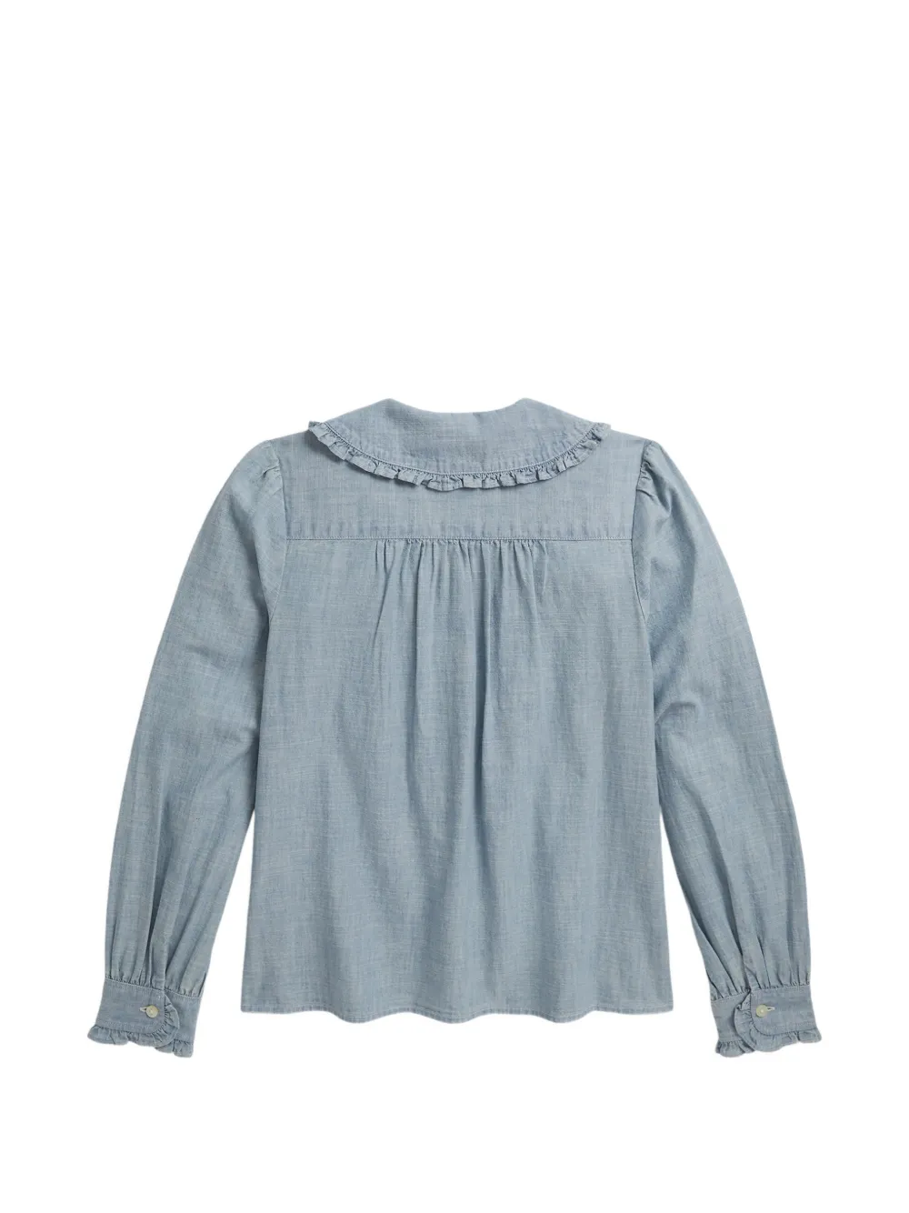 POLO RALPH LAUREN KIDS Shirt met ruches afwerking Blauw