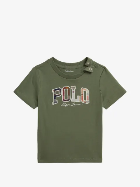 POLO RALPH LAUREN KIDS camiseta con aplique del logo y cierre de presión