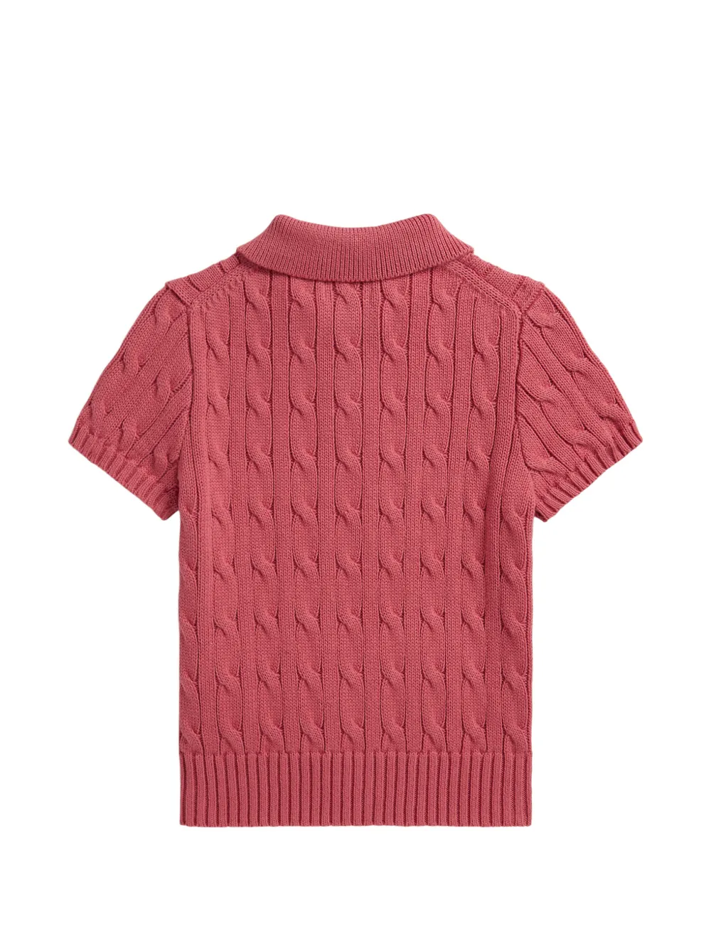 POLO RALPH LAUREN KIDS cable-knit polo sweater Roze