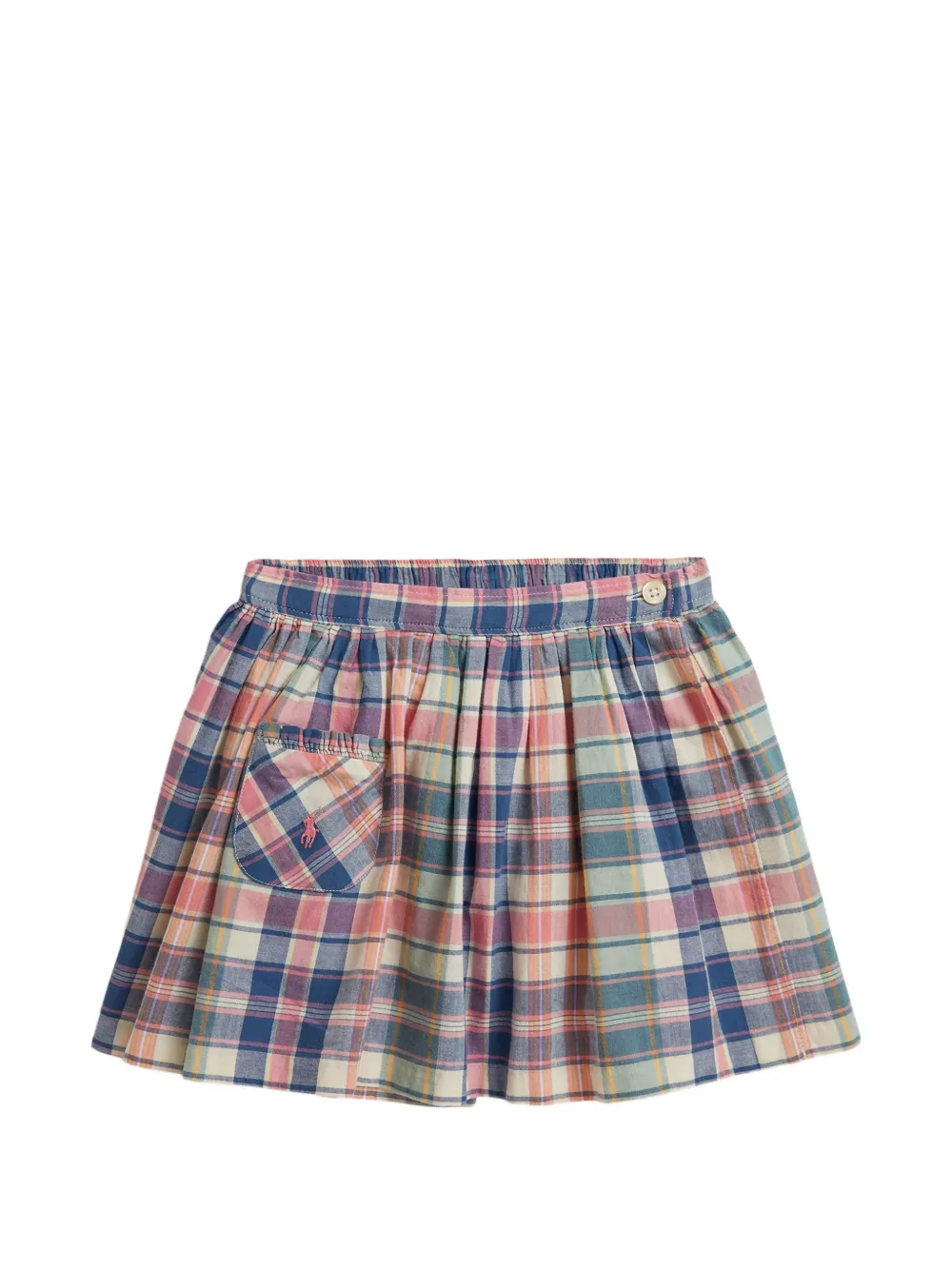 POLO RALPH LAUREN KIDS check wrap-front skort - Blu