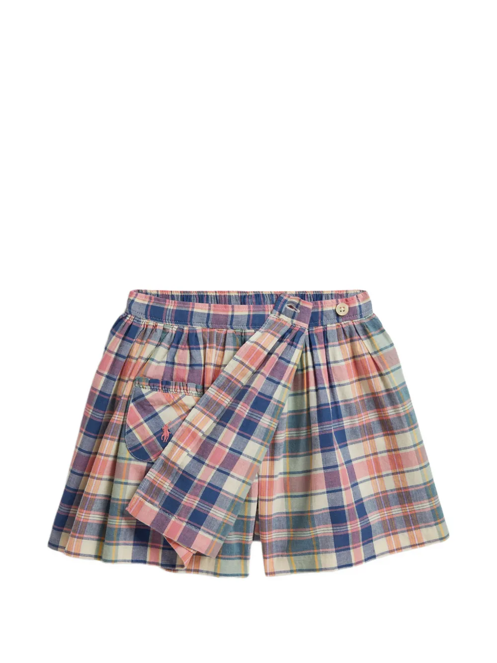 POLO RALPH LAUREN KIDS Geruite wikkelrok Blauw