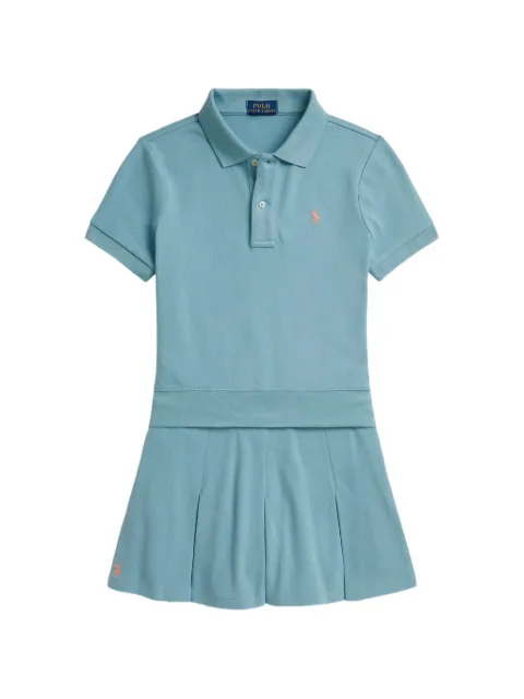 POLO RALPH LAUREN KIDS logo-embroidered pleated skort