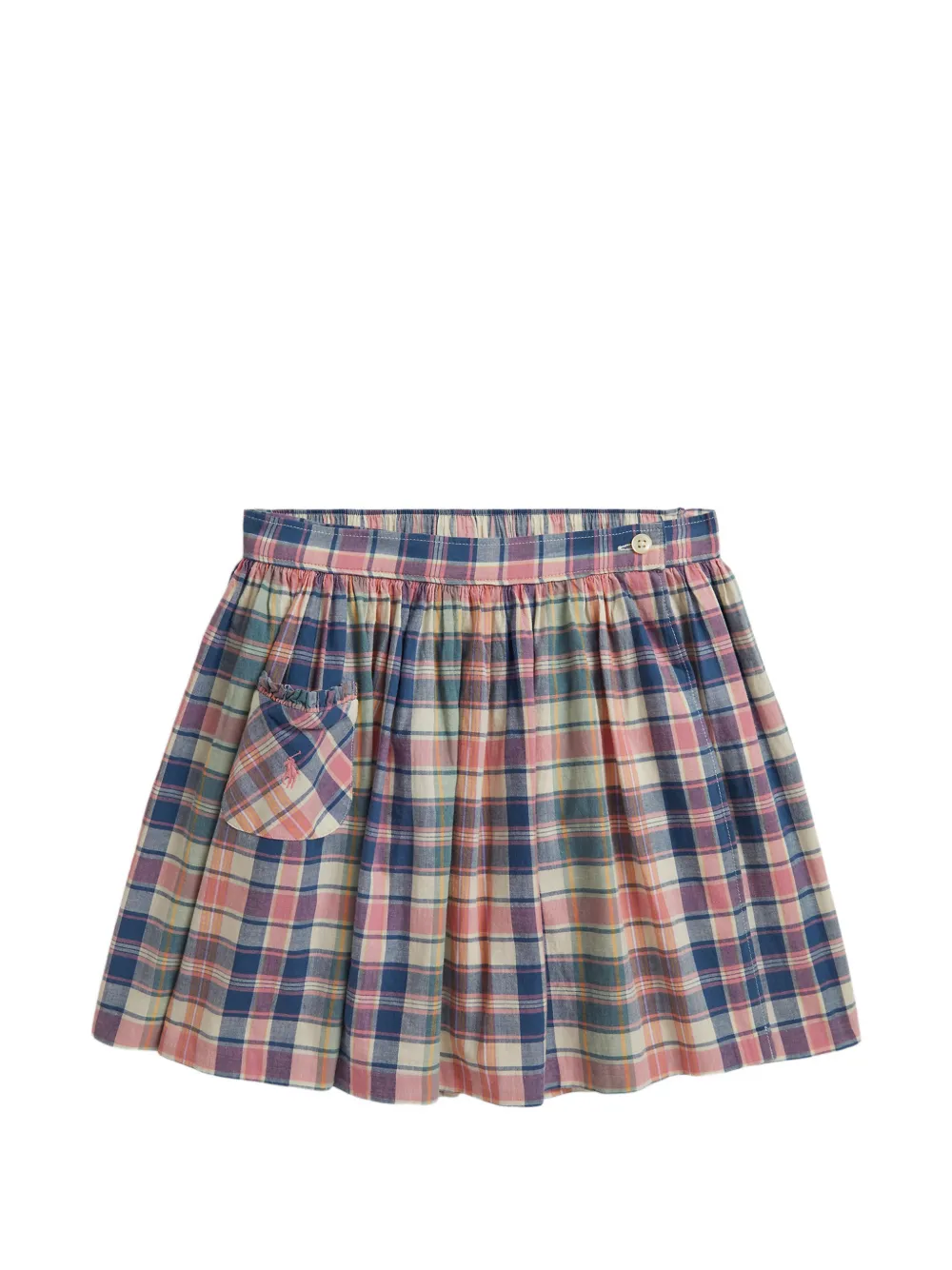 POLO RALPH LAUREN KIDS check-pattern ruffled skirt - Blu