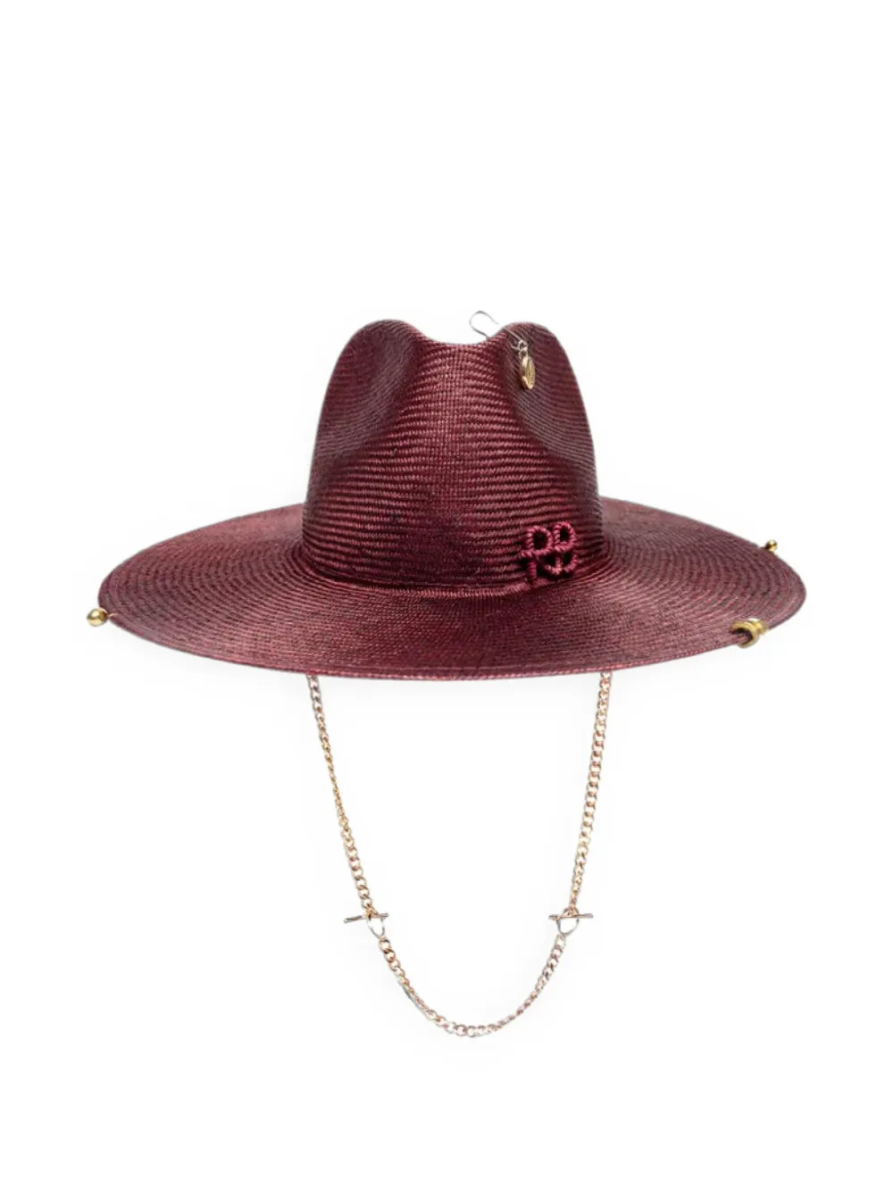 Ruslan Baginskiy Logo-plaque Chain-strap Hat In Burgundy