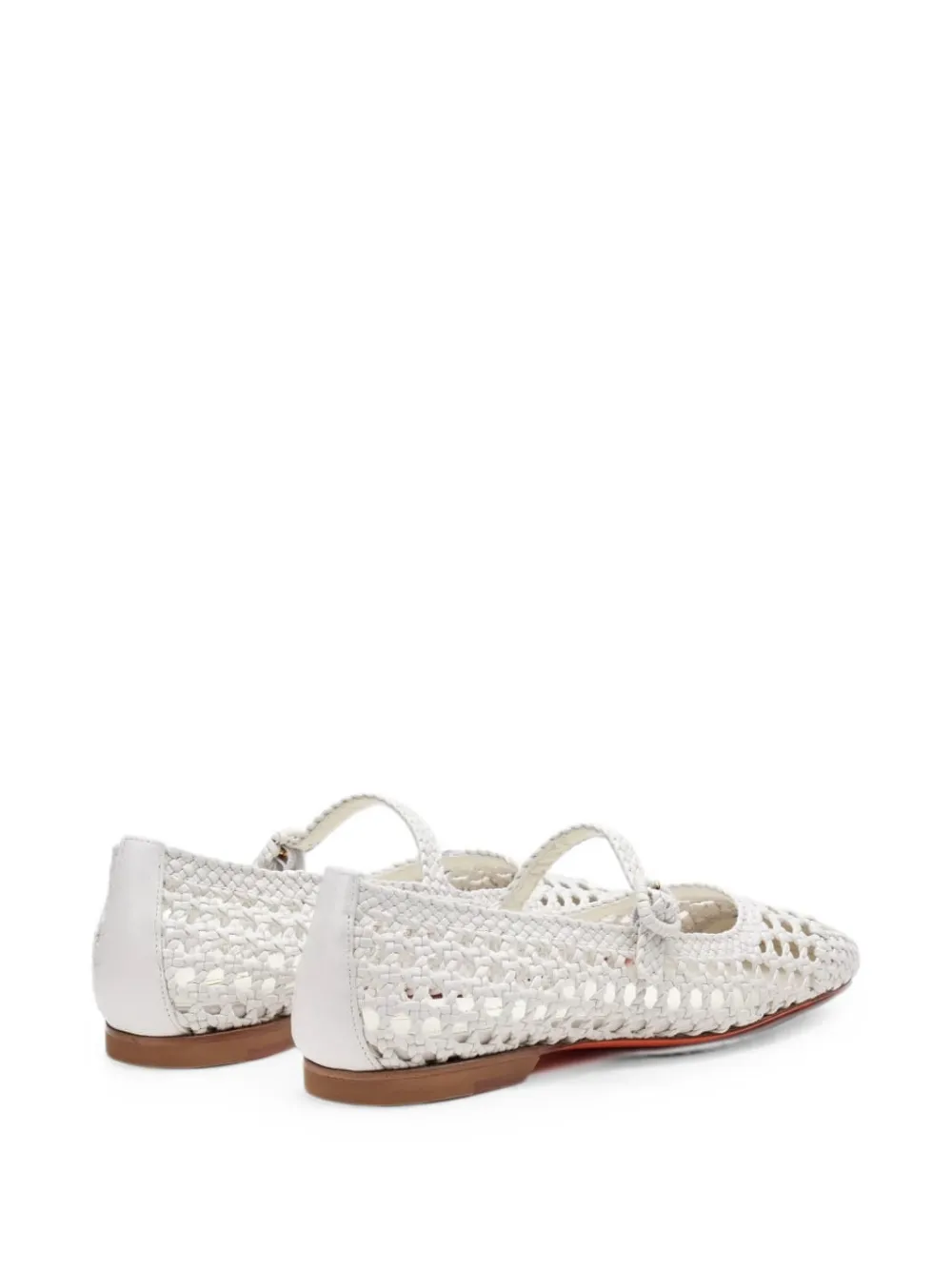 Santoni woven buckle-strap ballet flats Wit