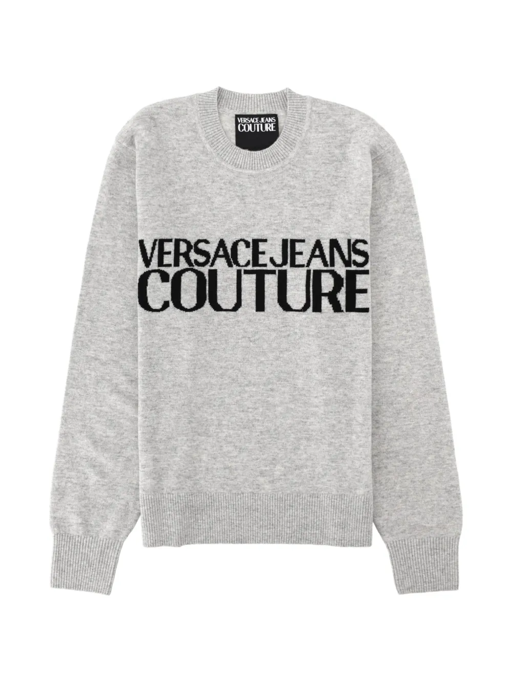 Versace Jeans Couture 로고 인타르시아 니트 스웨터 | 그레이 | Image 1