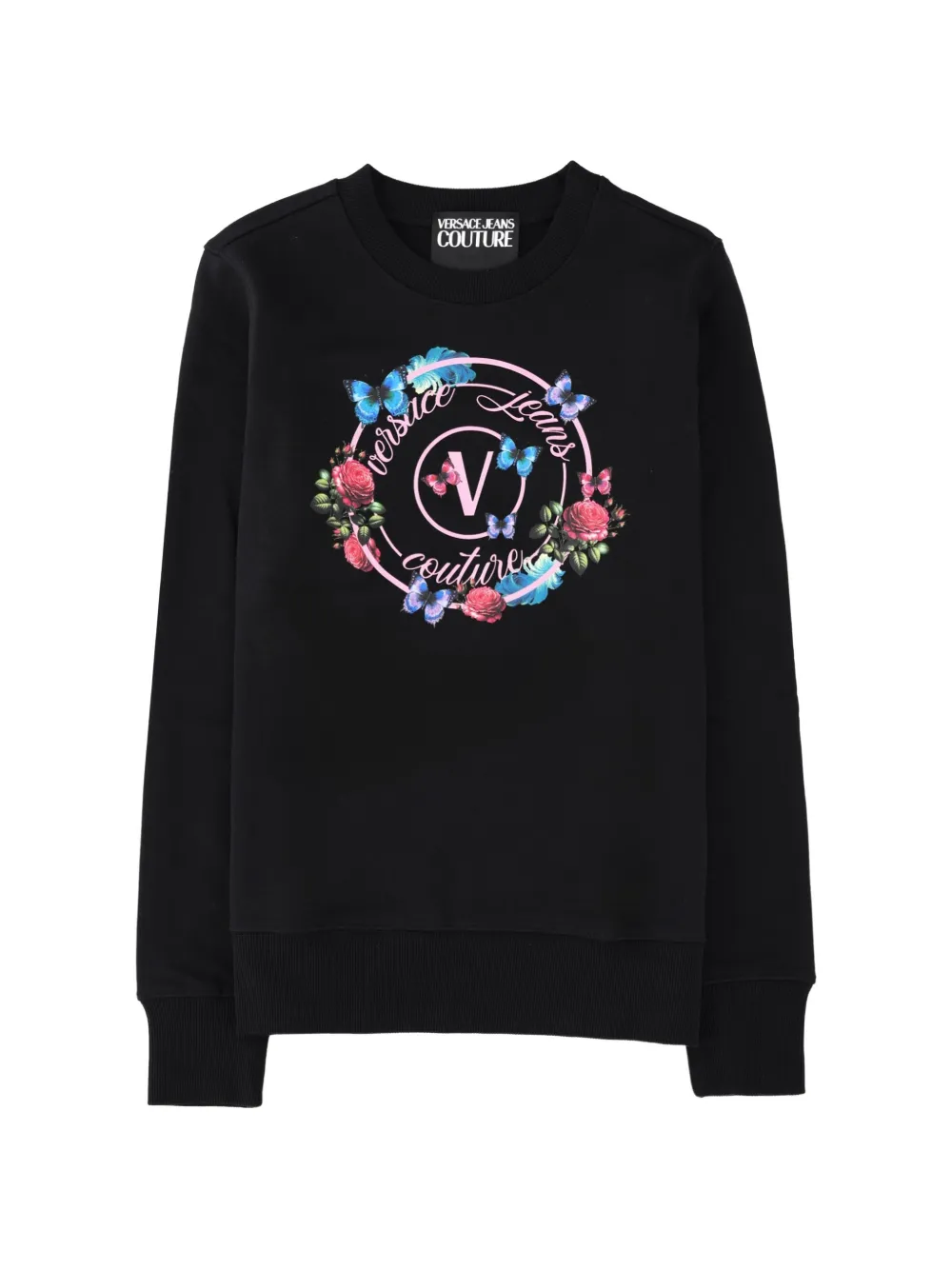 Versace Jeans Couture logo-print cotton sweatshirt - Schwarz