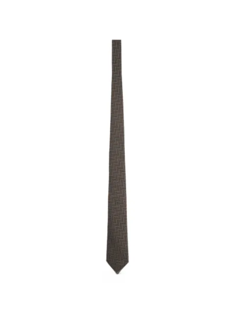 Giorgio Armani chevron-patterned silk-blend tie