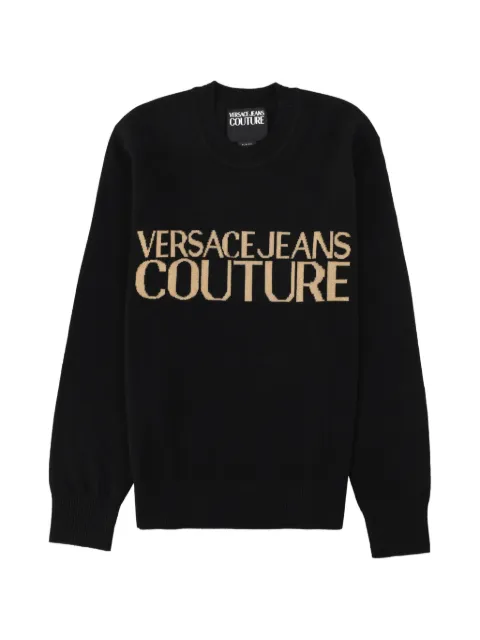 Versace Jeans Couture logo-intarsia crew-neck sweater