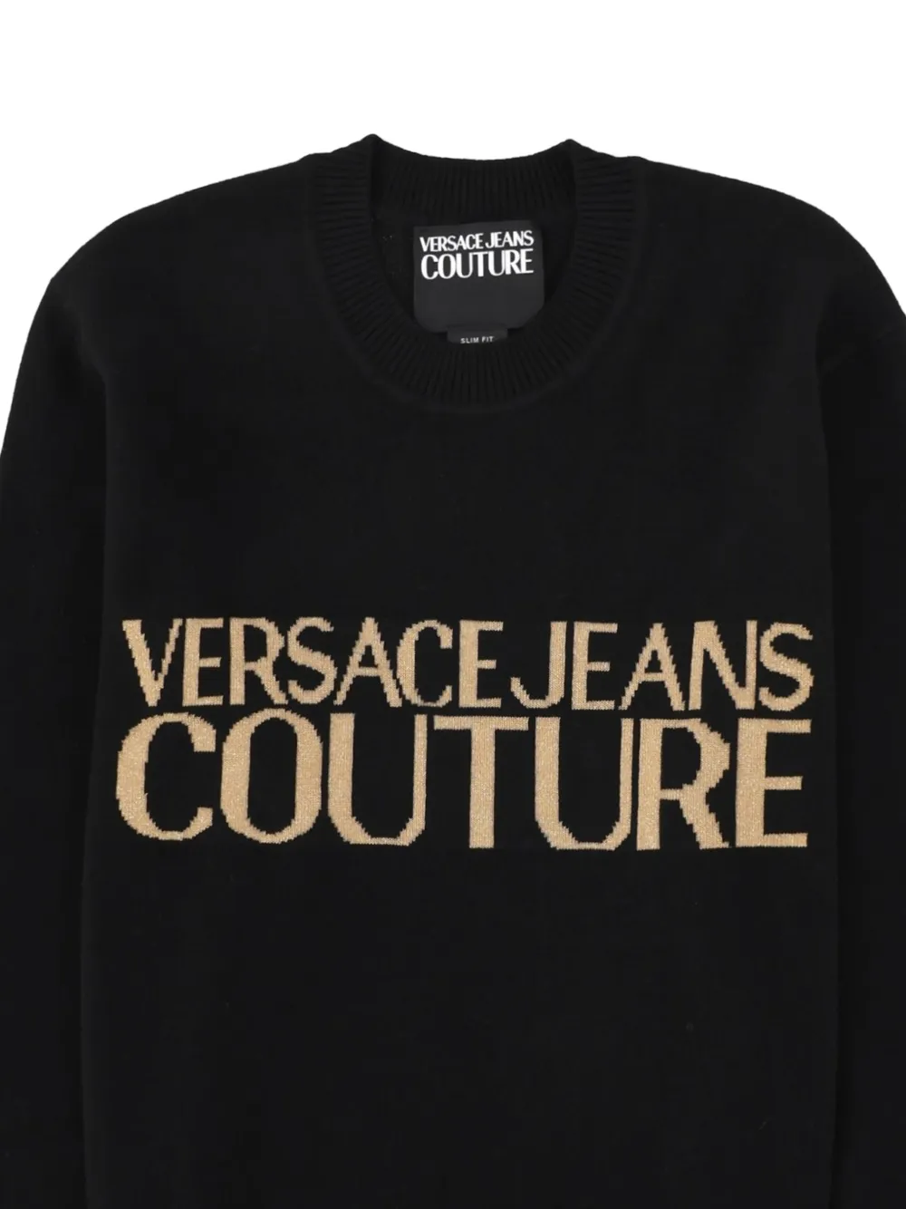 Versace Jeans Couture Intarsia trui Zwart