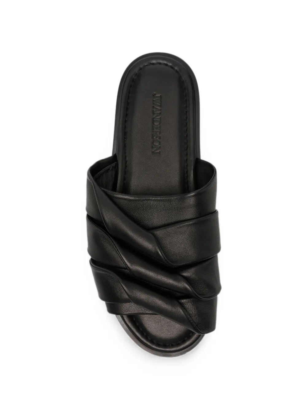 JW Anderson padded crossover sandals Zwart
