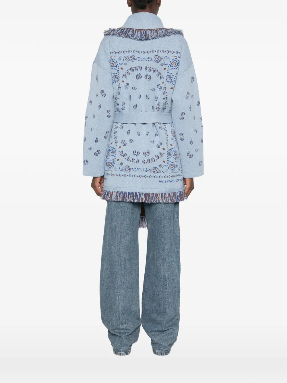 Alanui Bandana vest met jacquard en franje Blauw