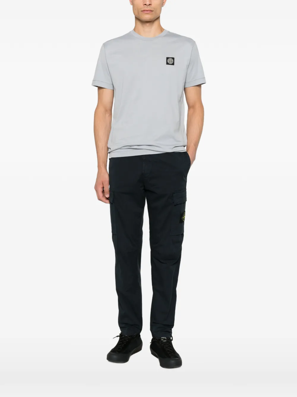 Stone Island T-shirt met logopatch Grijs