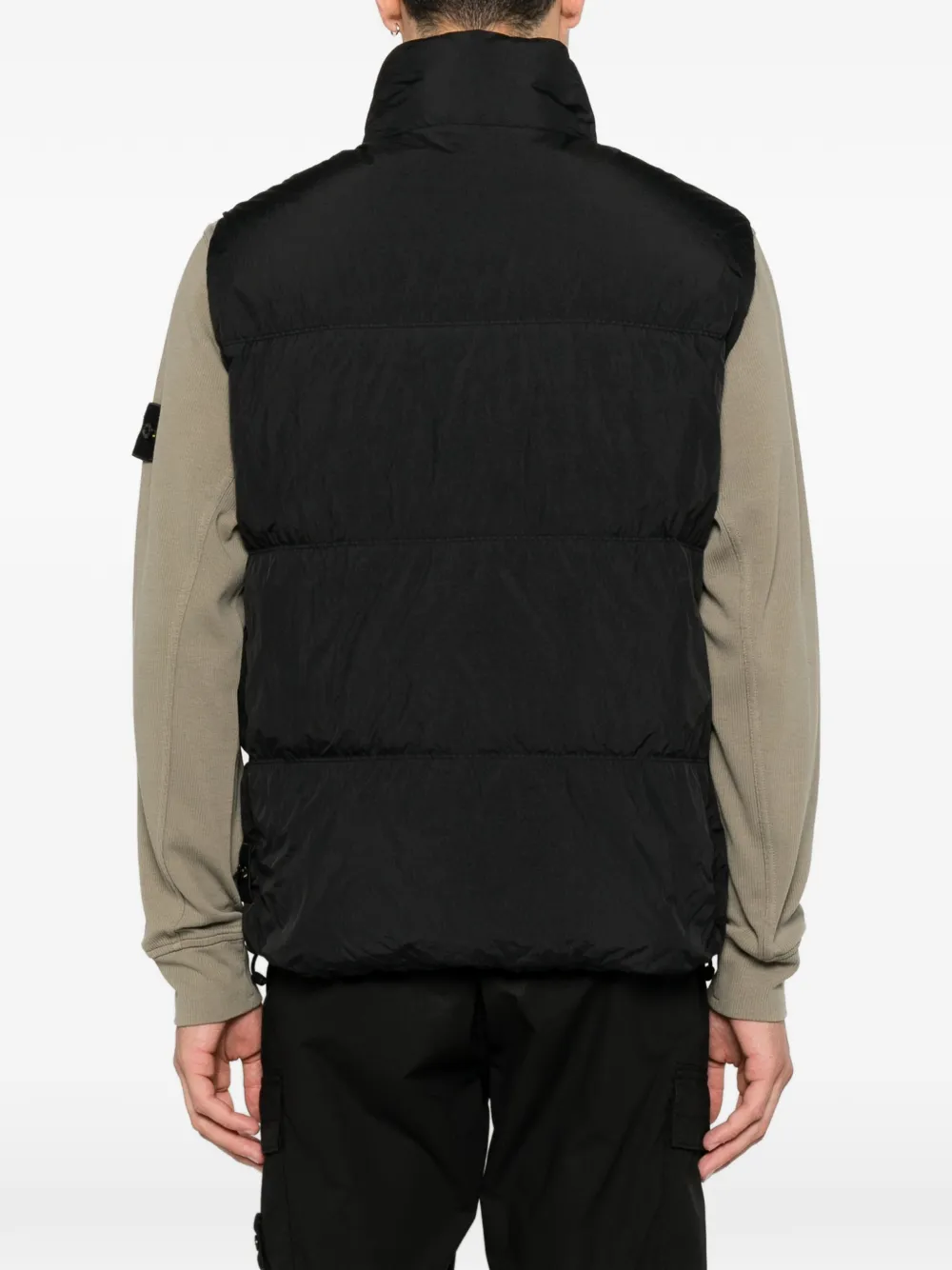 Stone Island G100010 Crinckle REPS NY windbestendige top met anti-drop Zwart