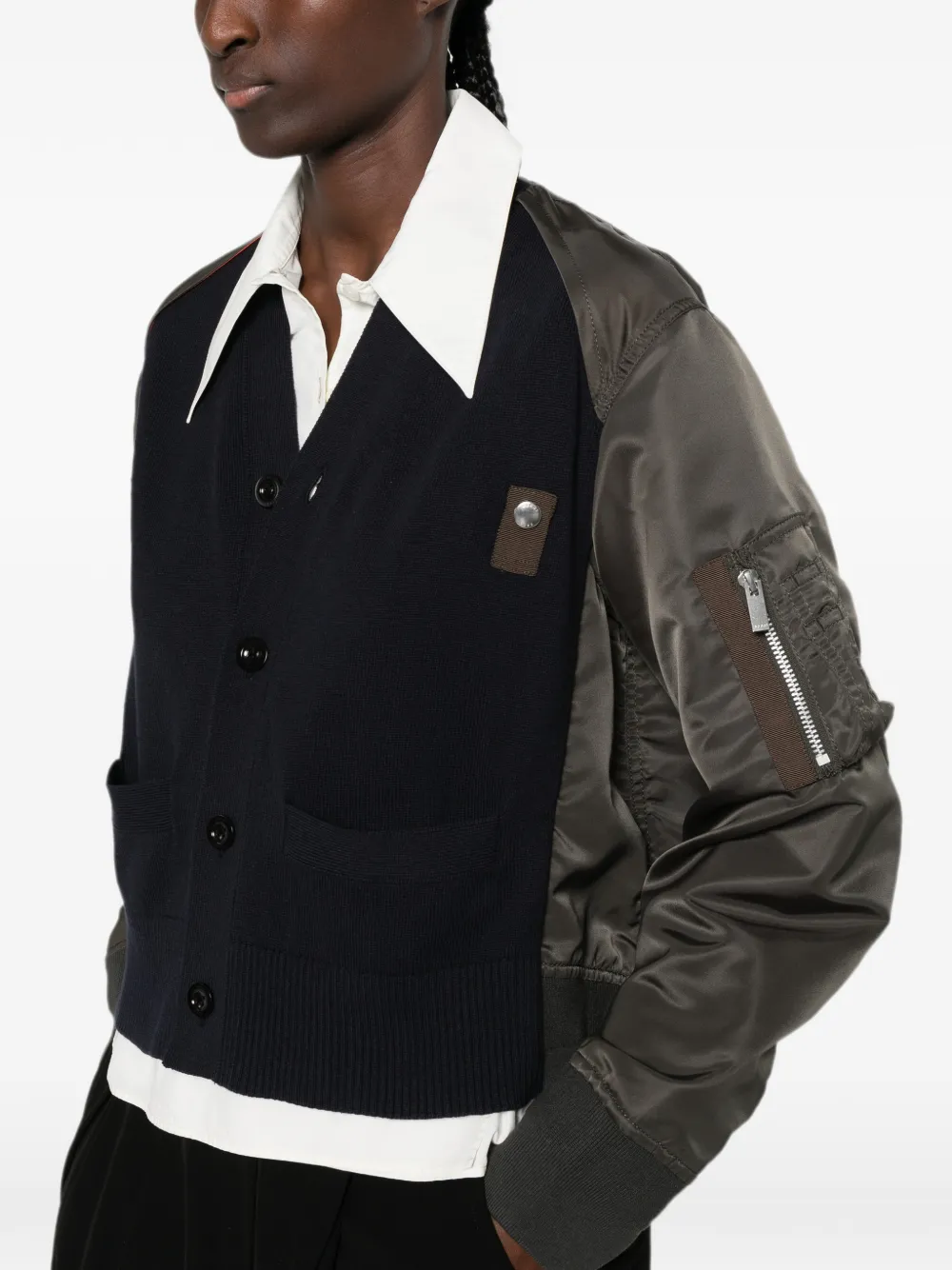 sacai Button-up vest Groen