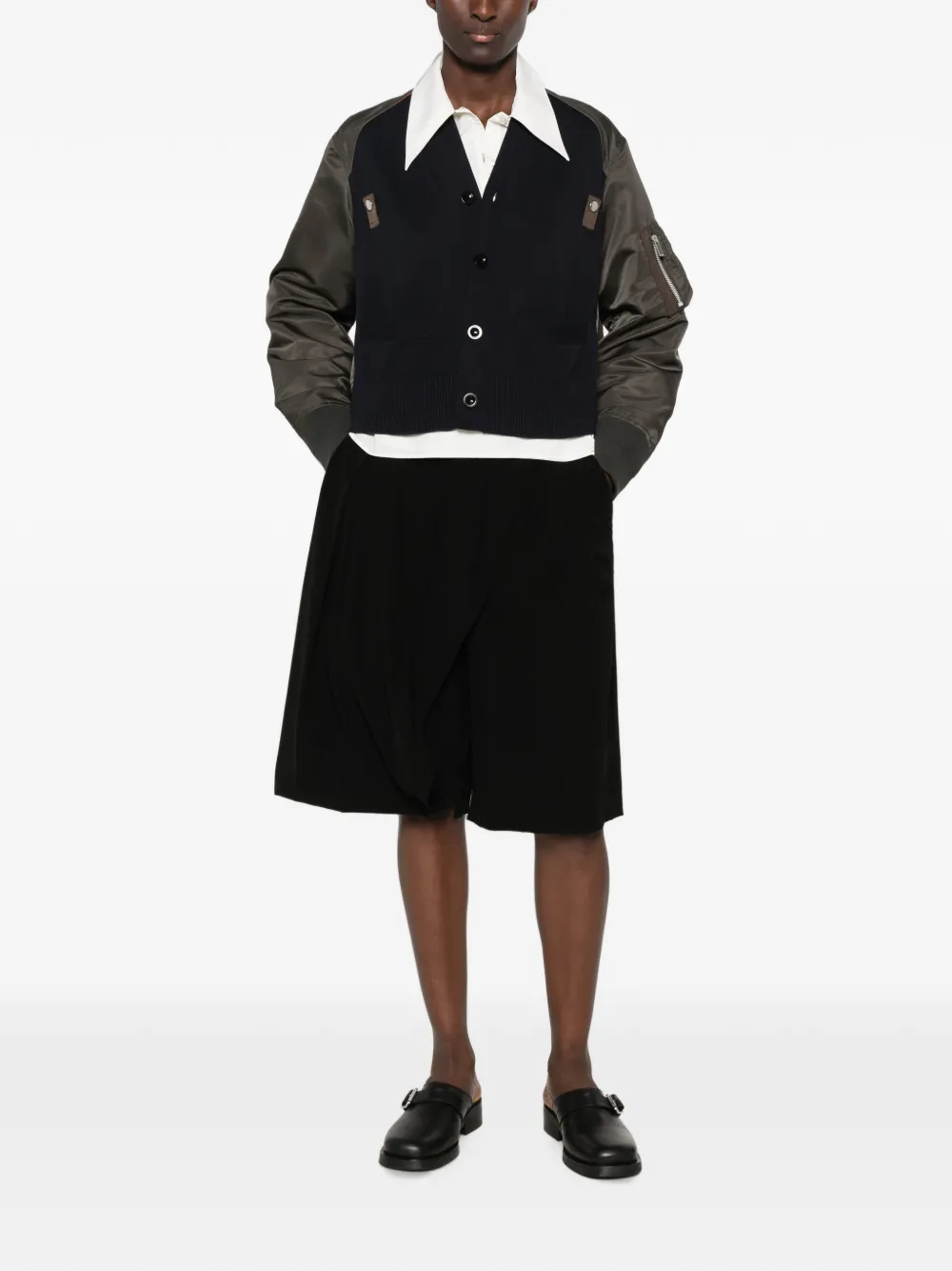 sacai Button-up vest Groen