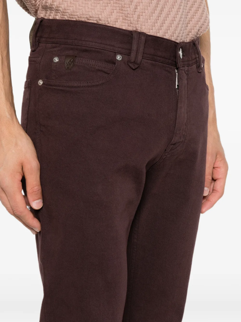 Brioni Meribel straight jeans met logo-patch Paars