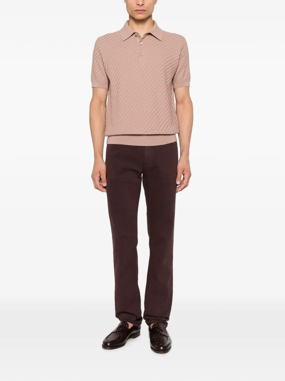 Brioni Meribel straight jeans met logo-patch Paars
